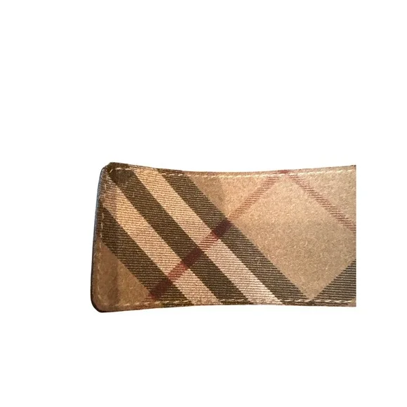 BURBERRY‎ Suede Nova Check Belt with Double Ring Buckle Silver Tone quiet luxury - Picture 8 of 12